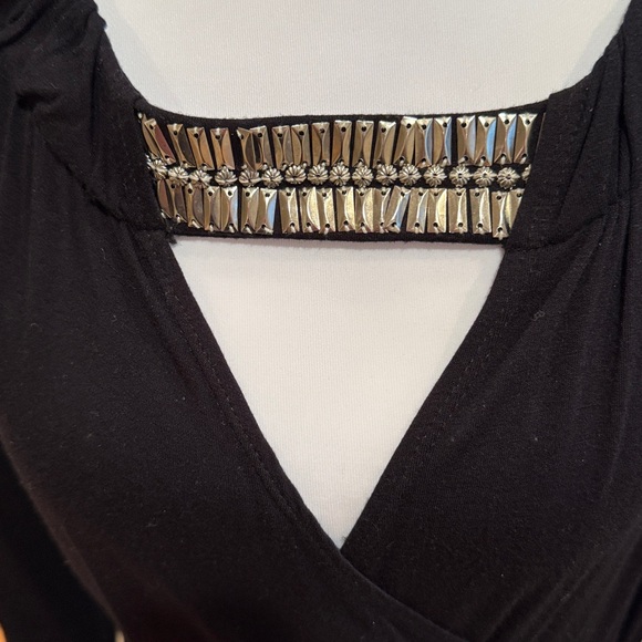 Cache Black Dress with Silver Trim - Picture 5 of 10